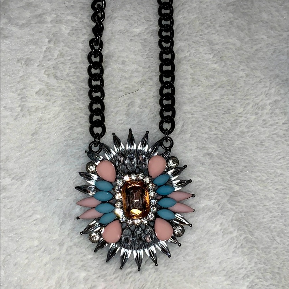 Spiky Silver Statement Necklace